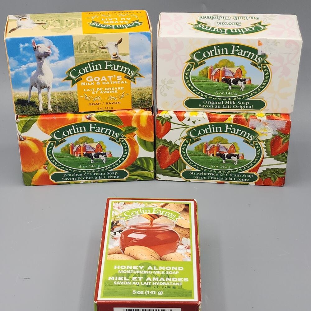 Corlin Farms Moisturizing Milk Soap Lot of 5 Assorted Scents New